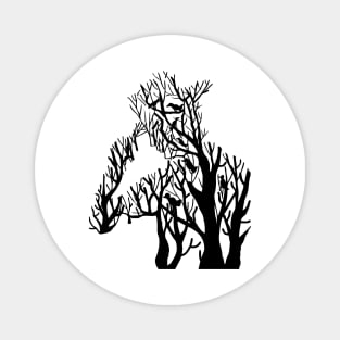 Man tree silhouette Magnet
